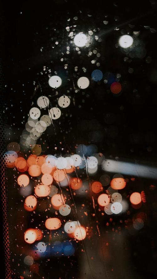 雨夜时的窗外唯美散景