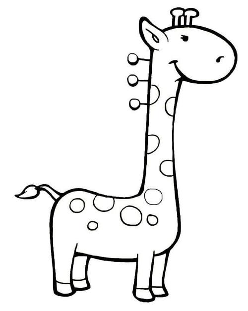 卡通长颈鹿儿童简笔画图片长颈鹿儿童绘画作品图集长颈鹿简笔画