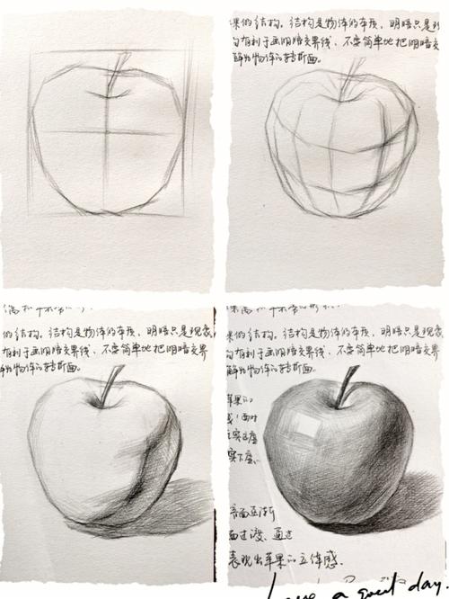 素描初学者,五步结构分析,画好素描苹果不是问题.