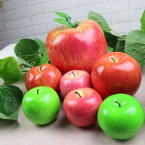仿真水果苹果装饰摆件道具橱柜装饰假水果假苹果加大号苹果