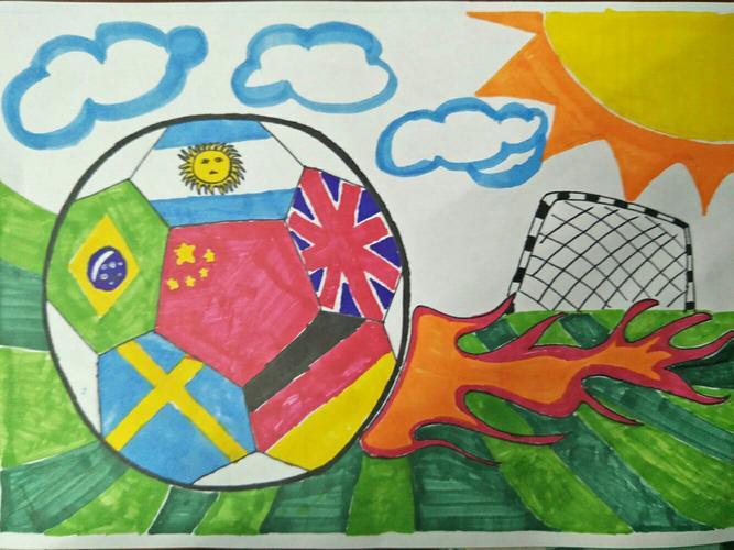 一年级3班积极参与阳光小学足球绘画活动