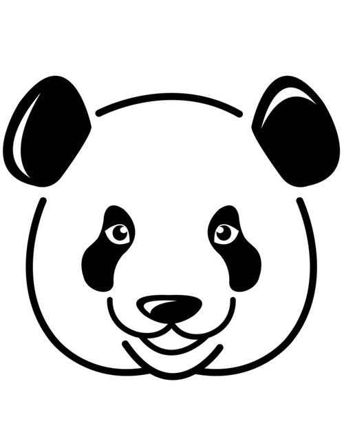 【大熊猫头像】黑白大熊猫头像简笔画图片_简笔画大全