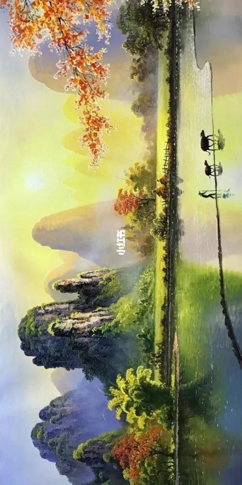 画家丨龙蟠桂林山水画选横幅油画一册欣赏