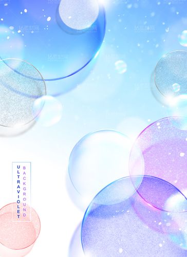 14款梦幻彩色透明气泡背景psd分层素材