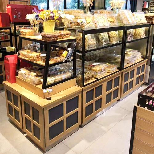 超市中岛糕点展示货架面包店用木制面包柜蛋糕店专用展示柜蛋糕货架