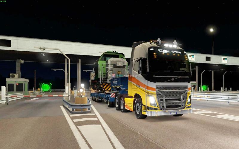 【乐美解说】 欧洲卡车模拟2 卡车车队运送61吨重火车头 上坡狠踩油门