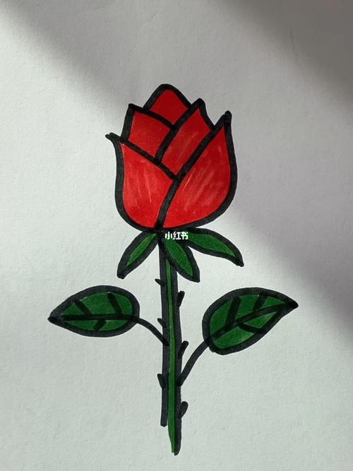 简单画玫瑰花