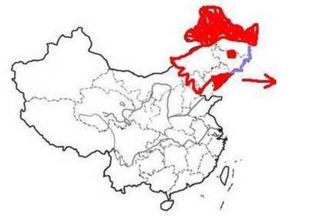 中国雄鸡地图 卡通图片