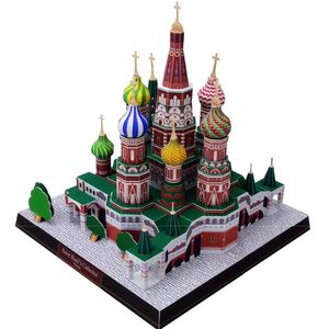 纸模制作diy手工益智玩具 俄罗斯大教堂莫斯科建筑 3d立体纸模型