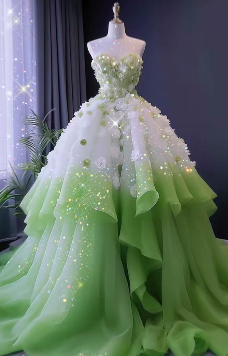结婚让你穿绿色的婚纱你愿意吗?