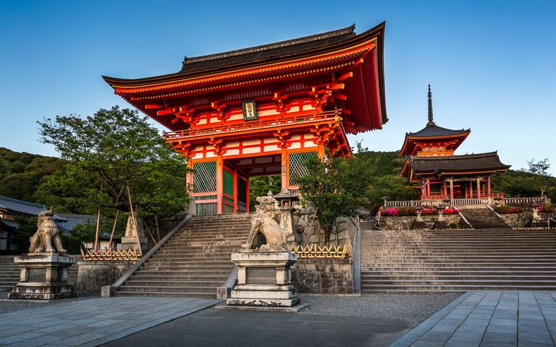 日本京都清水寺,门,旅游的地方 壁纸