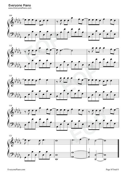 微微-完整版五线谱预览8-钢琴谱文件(五线谱,双手简谱,数字谱,midi