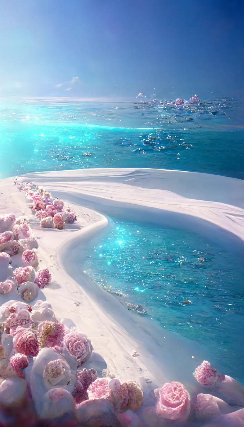 抖音图文来了 #壁纸 浪漫的玫瑰海滩,艾特世界上最最可爱的 - 抖音