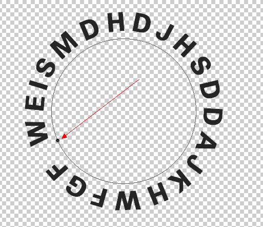 在photoshop中 文字绕成圆圈排列,下面的字怎么是反的啊?