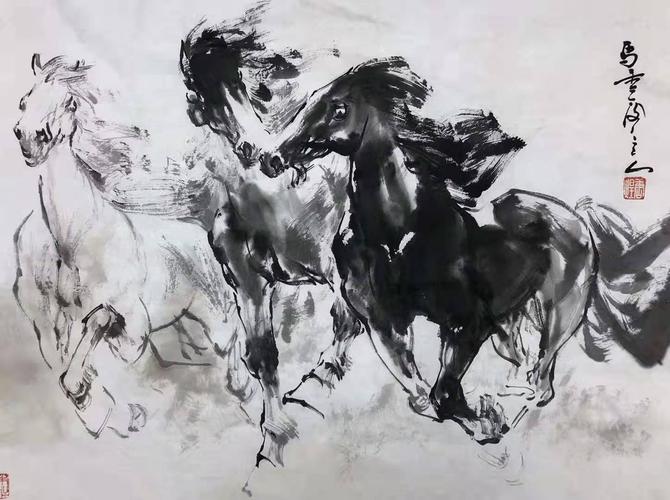 画家唐煌画马——天马行空,马如游龙