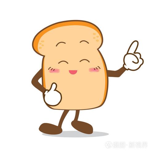 面包-09 孤立开心的笑点手指切片面包动漫类