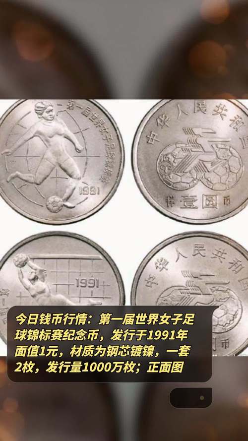 今日钱币行情:第一届世界女子足球锦标赛纪念币,发行于1991年,面值1元