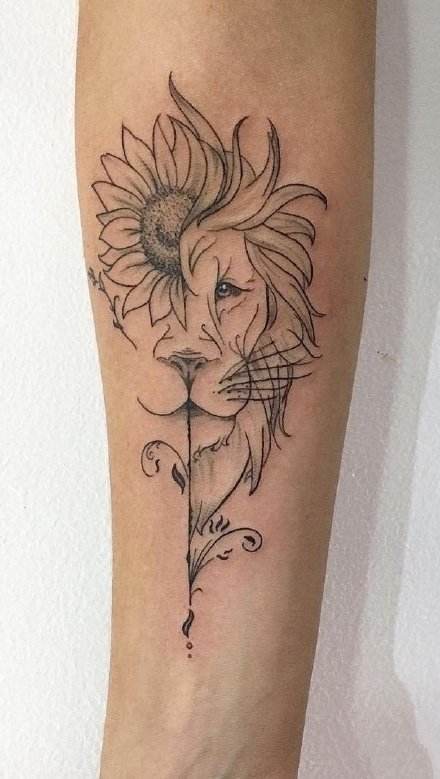 狮子座图案纹身 狮子座图案纹身女款