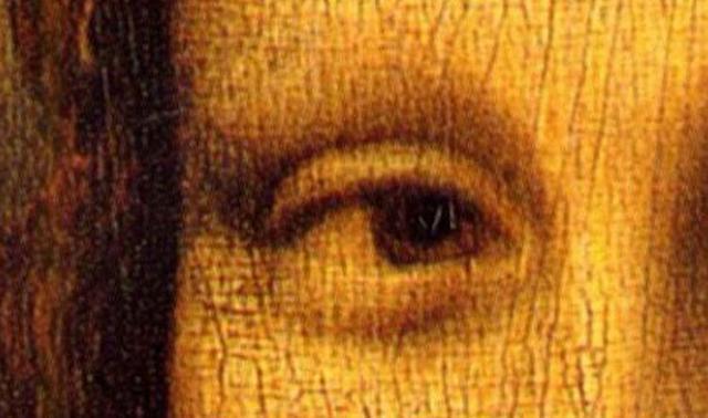 达芬奇名画《蒙娜丽莎》,放大20倍后,眼睛里居然藏着两个字母