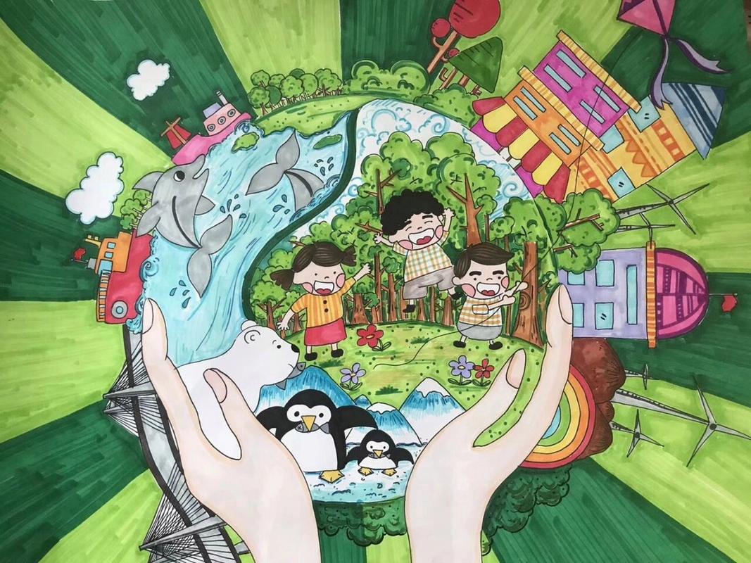 原创 绿色环保主题儿童画