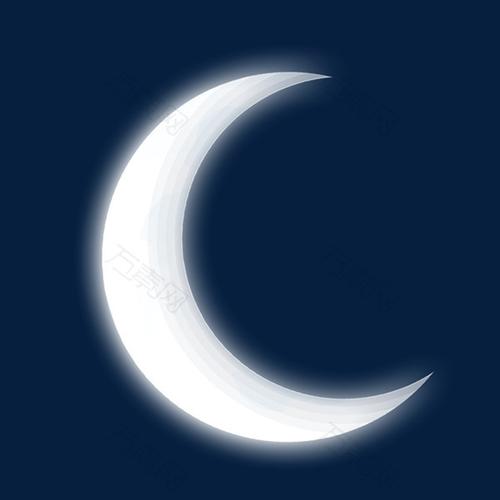 白色夜空月亮免抠元素图片-元素素材2918057-万素网