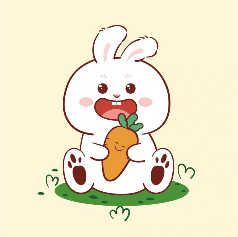 兔小萌爱萝卜卡通可爱兔子插画头像分享 可定制设计ip卡通形象 和春节