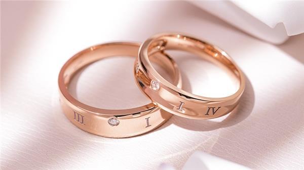 曼瑞珠宝钻石结婚对戒一生一世18k玫瑰金情侣订婚戒指男女
