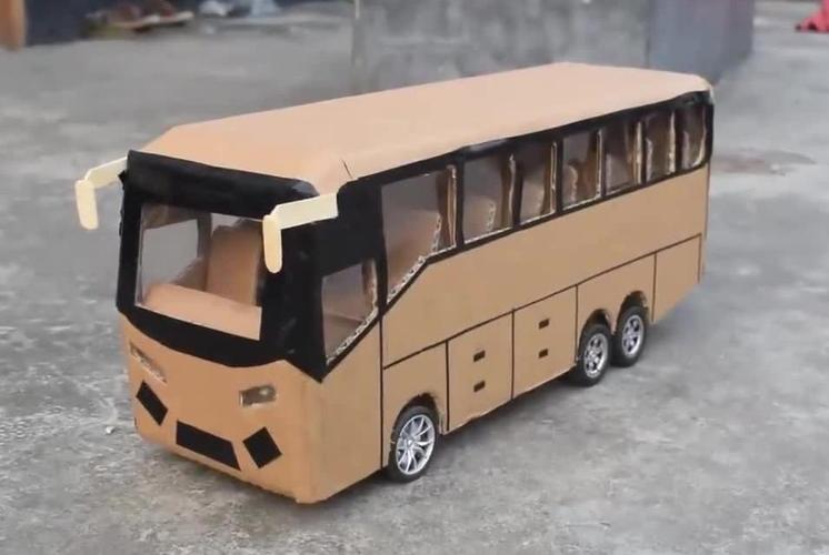 纸板仿真车模diy-超精致的公交车巴士模型手工教程_手机搜狐网
