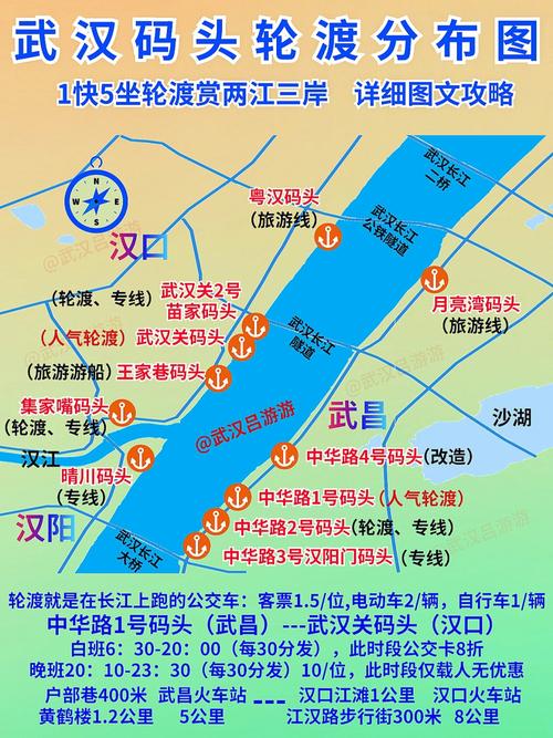 武汉轮渡码头航线图96旅游观光时刻表攻略7515