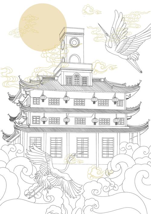 建筑中国风插画