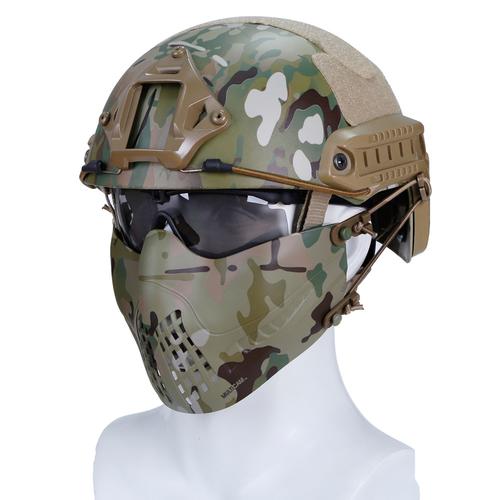 2018新战术双重模式保护系统伪装cs半面罩军事游戏彩弹的面具
