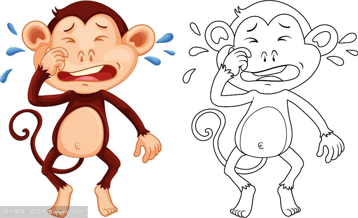 猴子哭的动物轮廓