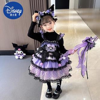 迪士尼女小童甜美洛丽塔库洛米公主裙套装万圣节儿童服装秋冬生日礼服