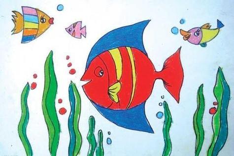 儿童画的鱼的图片大全