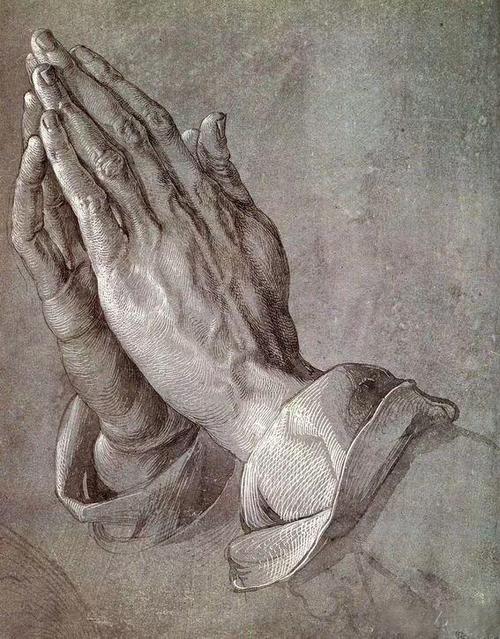 丢勒素描作品《祈祷的手》