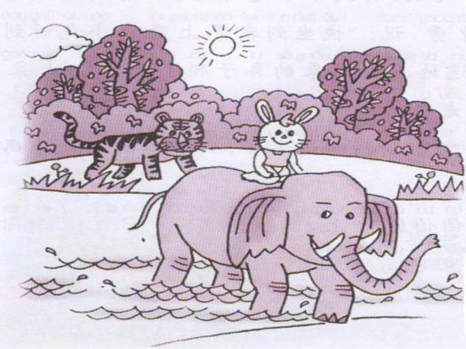小象过河看图写话