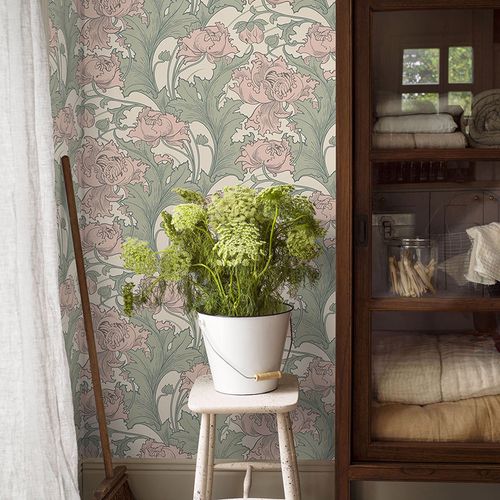 瑞典原装进口壁纸美式法式复古田园花朵环保客厅卧室餐厅背景墙纸