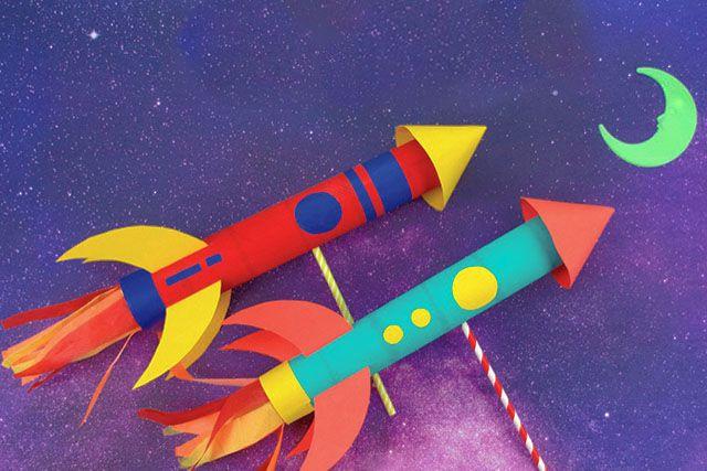 幼儿园科技小手工纸筒制作简单又漂亮的火箭步骤图解