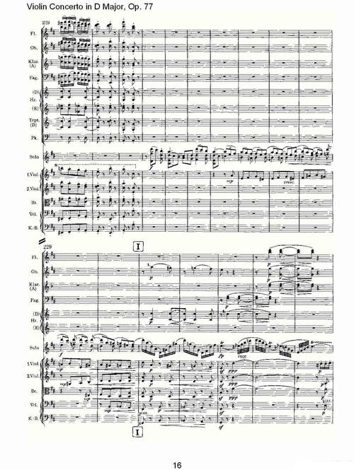 《d大调小提琴协奏曲, op.77第三乐章》提琴谱