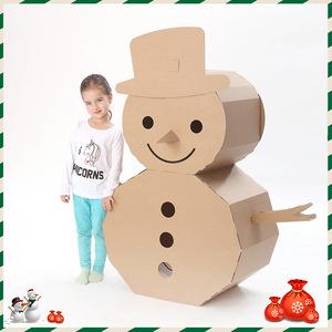 手工制作超大纸模型纸质纸壳道具圣诞节树装扮布置雪人纸板箱大号