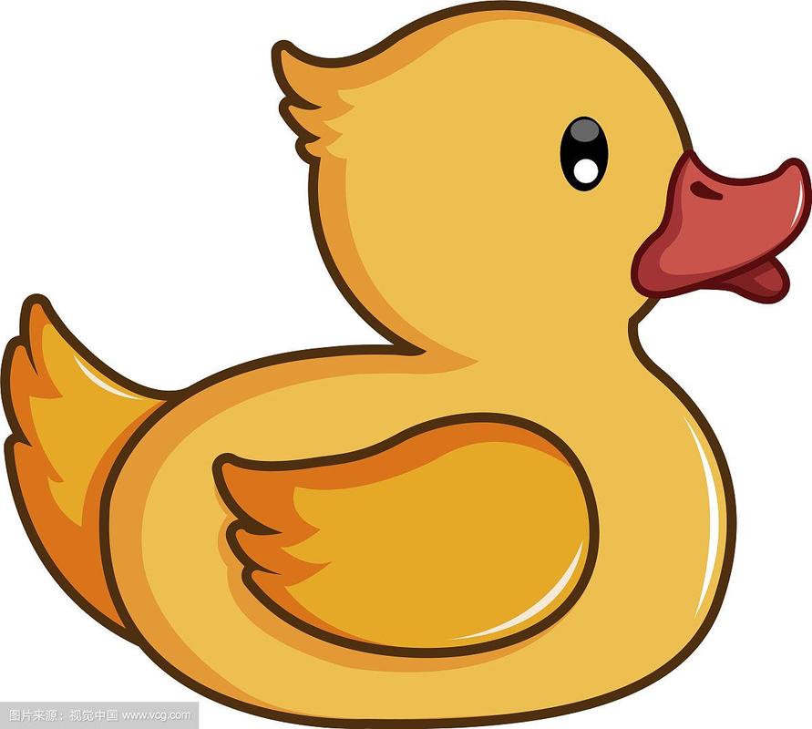 黄色的鸭子玩具图标卡通风格