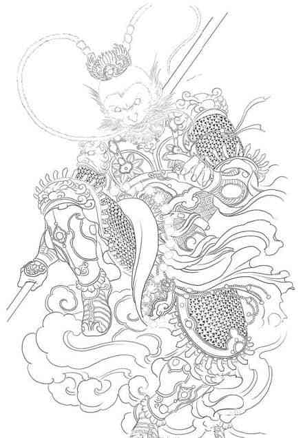 九素刺青纹身手稿第6期齐天大圣孙悟空手稿