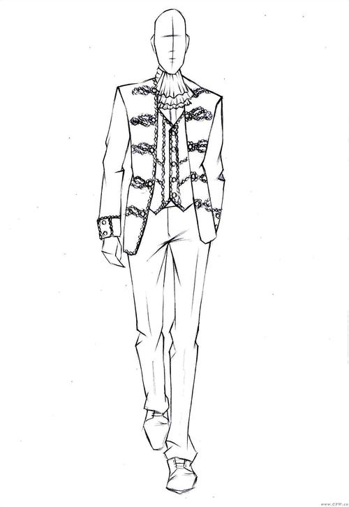 男士服装设计图手稿