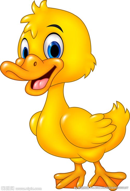 卡通搞笑小鸭子黄色白底形象小黄图片