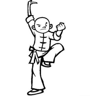 武术小人儿童简笔画步骤 - 简单简笔画