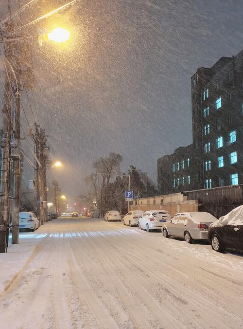 下雪时的街道