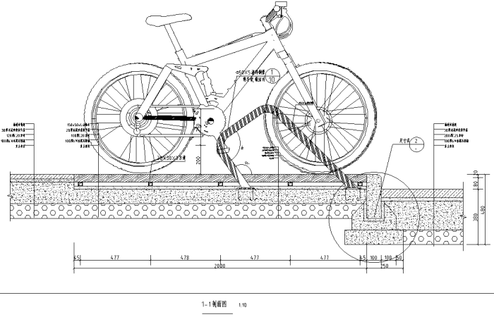 自行车停车位设计详图