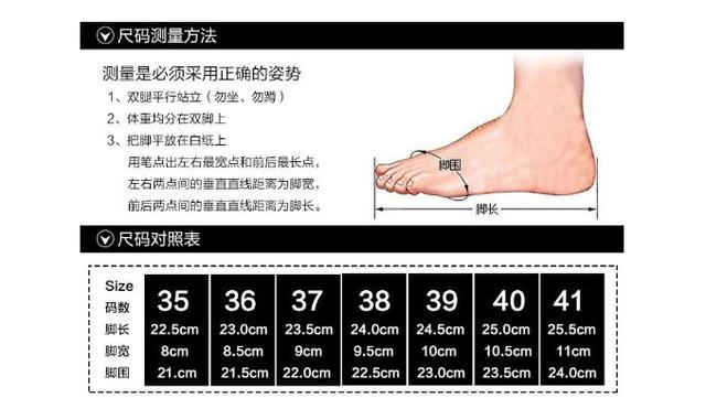 新鞋尺码为255,这里的单位是mm,可以根据这个参考标准选择自己的鞋子
