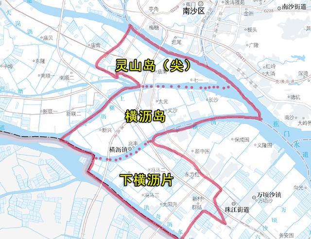 广东广州南沙区一个镇,位于岛屿上,和南沙城区隔水道相望