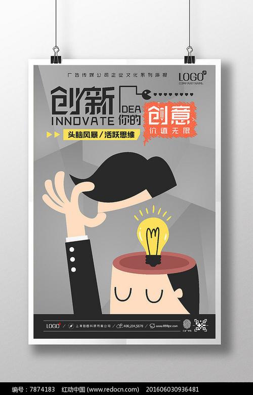 设计公司企业文化创新创意挂画海报
